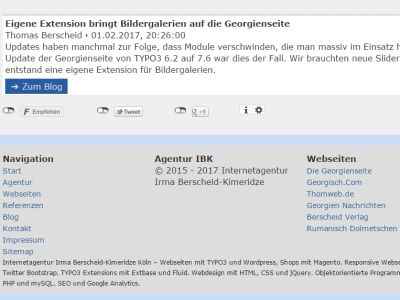 Referenz Thomas Berscheid - Relaunch Webseite Agentur IBK Bootstrap TYPO3 7.6 Extension Extbase Fluid Slider jQuery CSS TypoScript responsiv Datenbanken Blog Suchfunktion Formular