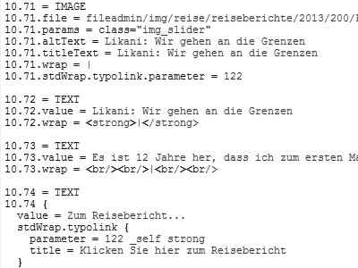Referenz Thomas Berscheid TYPO3 Extension Template Slider jQuery CSS TypoScript TS Einbindung Standard Bildergalerie Text Inhalte CSS HTML Programmierung Köln