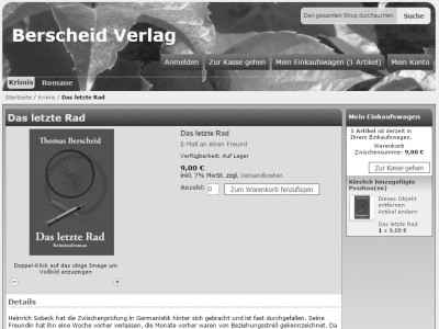 Produktseite Krimis und Romane - Referenz Berscheid Verlag: Magento Shop ✔ Einrichtung responsives Frontend