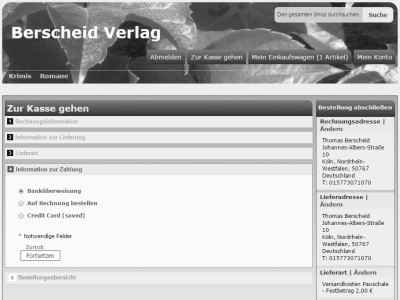 Bestellung aufgeben ✔ Referenz Berscheid Verlag: Magento Shop ✔ Einrichtung responsives Frontend