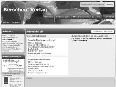 Kundenkonto ✔ Referenz Berscheid Verlag: Magento Shop ✔ Einrichtung responsives Frontend