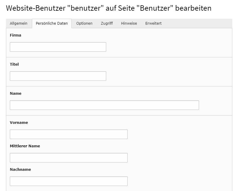Persönliche Daten eines Benutzers pflegen ✔ Frontend Login in TYPO3 einrichten ✔ Bereiche mit Passwort schützen ✔ Seiten und Inhaltselemente für Benutzergruppen und Benutzer konfigurieren Persönliche Daten eines Benutzers pflegen ✔ Frontend Login in TYPO3 einrichten ✔ Bereiche mit Passwort schützen ✔ Seiten und Inhaltselemente für Benutzergruppen und Benutzer konfigurieren