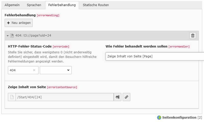 Seite im Backend von TYPO3 für eine Webseite konfigurieren - Fehlerseite 404 einrichten: TYPO3 Schulung und Lehrgang Setup und Konfiguration Thomas Berscheid Köln