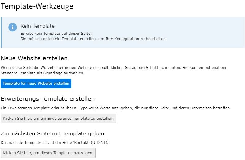 TYPO3 Tutorial Thomas Berscheid Köln: Menu Root Template im TYPO3 Backend - neues Basis Template TypoScript Webseite erstellen. Einstellung und Konfiguration TYPO3. Lehrgang TYPO3 Thomas Berscheid Köln.